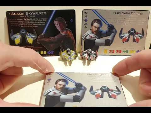 Anakin Skywalker & Obi-Wan Kenobi double sided metal alt art card for X-Wing TMG