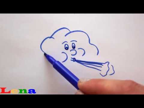 Wolke zeichnen 🌬 Wind malen 🌬 How to draw a cloud blowing ...