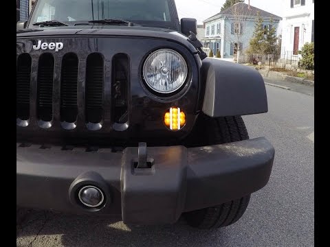 iJDMTOY Smoked Lens LED DRL/Turn Signals for Jeep Wrangler