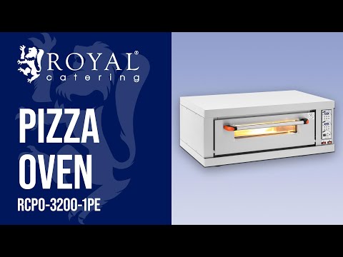 βίντεο - Φούρνος για πίτσα - 1 θάλαμος - 3200 W - Ø 40 cm - πυρότουβλο- Royal Catering