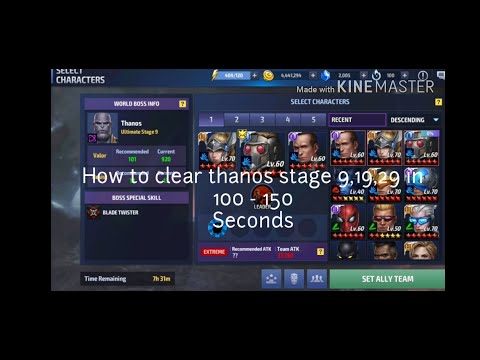How to complete thanos wbu stage 9,19,20 in 100 - 150 seconds