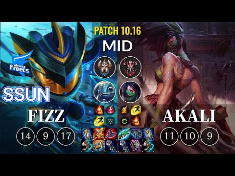 AF SSUN Fizz vs Akali Mid - KR Patch 10.16