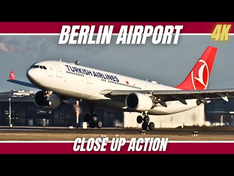 7 CLOSE UP LANDINGS at Berlin Airport BER [4K]