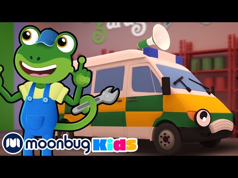 Amber the Ambulance! Gecko's Garage! Cartoons for Kids | ABC 123 Moonbug Kids | Learning and fun!
