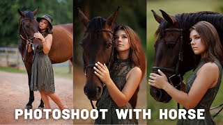 Horse Photoshoot at Sunset | Behind the Scenes | Ideas for Portrait Photo Sessions with a Horse