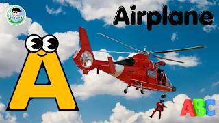 ABC Phonics Song Aircraft for Kids | A for Airplane | FunkyBabyTV