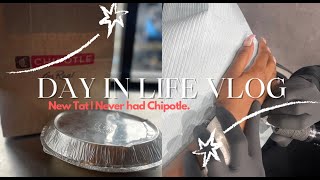 DAY IN LIFE: New tat, never ate chipotle before…. See my reaction!