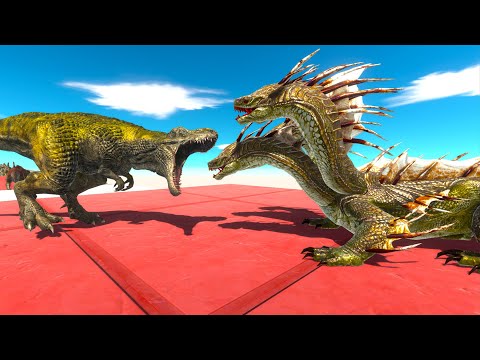 GREEN T-REX vs HYDRA DEATH RUN - Animal Revolt Battle Simulator