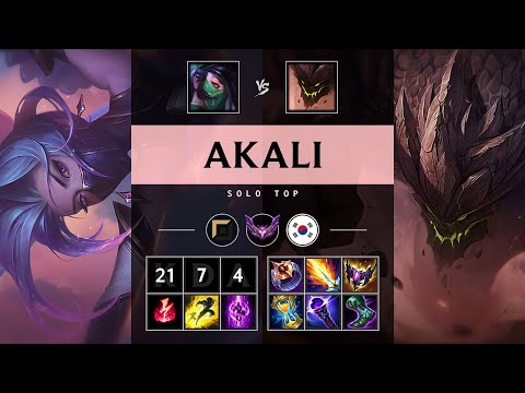 Akali Top vs Malphite: Triple Kill, Dominating - KR Master Patch 14.16