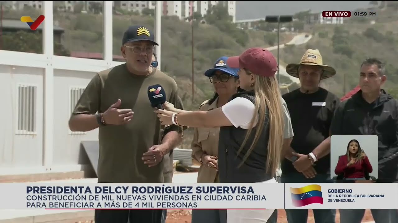 Delcy Rodríguez supervisa construcción de viviendas en Ciudad Caribia para 4 mil personas