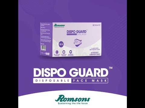 Romsons Dispo Guard 3 Ply Mask With 99% Bacteria Filtration & Softest Ear Loops