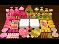 PINK Vs GOLD Mixing Random Things Into Glossy Slime Satisfying Slime Video 147
