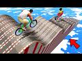 SHINCHAN AND FRANKLIN TRIED THE MULTI BUMPY ROADS PARKOUR CHALLENGE BY BICYCLE IN GTA 5