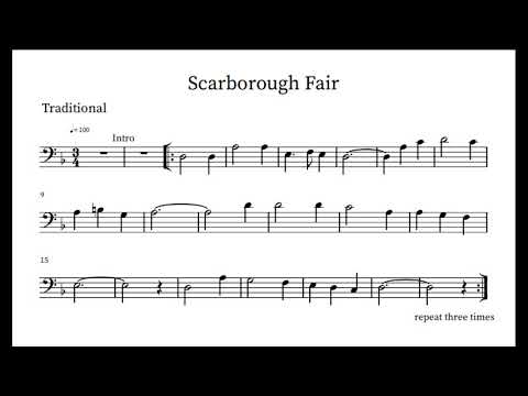 Scarborough Fair (Cello/Bassoon) - Sheet Music Play-Along