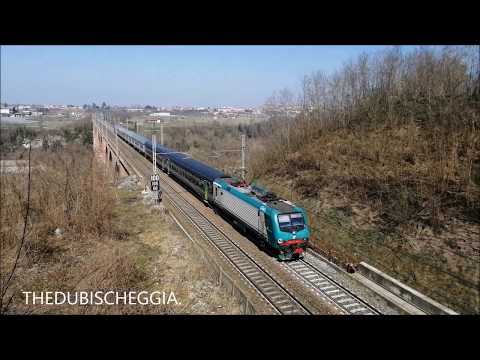 REGIONALI VELOCI IN TRANSITO SUL PONTE A FOSSANO (CN) DOM. 24 - 3 - 2019