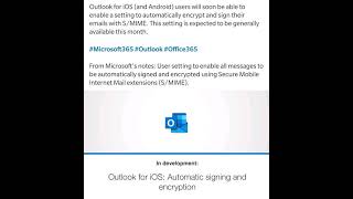 Outlook for iOS: Automatic signing and encryption