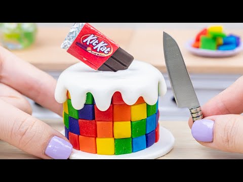 🍫 Amazing Miniature Rainbow KITKAT Cake 🎂 Yummy Miniature Chocolate Cake Recipe