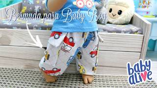 COMO FAZER BERMUDA PARA BABY ALIVE MENINO