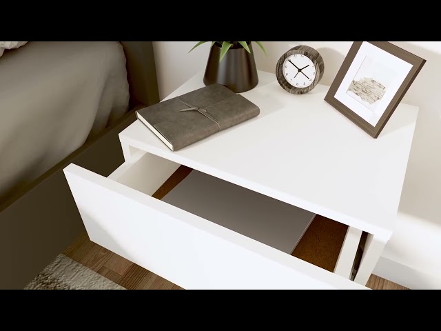 Video teaser per 800307 vidaXL Floating Nightstands 2 pcs White 40x30x15 cm Engineered Wood