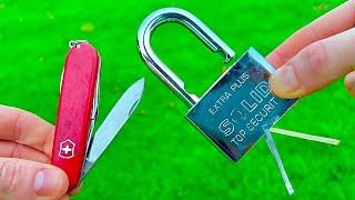 How to open a lock with a Swiss Army Knife / Lock picking with the tools of a Victorinox SAK