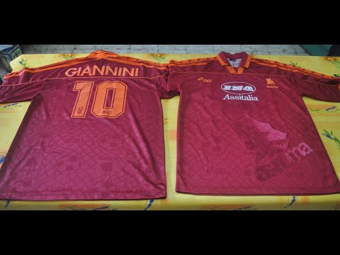 Maglia As Roma stagione 1995 - 1996 spiegazione delle tre maglie e differenze tra negozio e campo