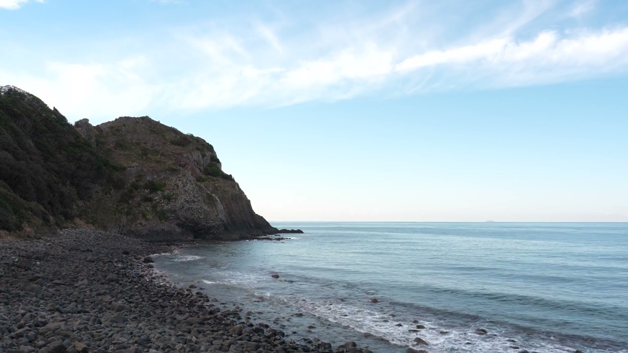 岩壁、海／rock wall, sea／w0135