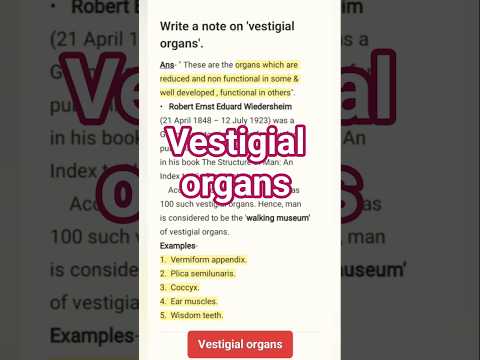 Class-12. Vestigial organs.