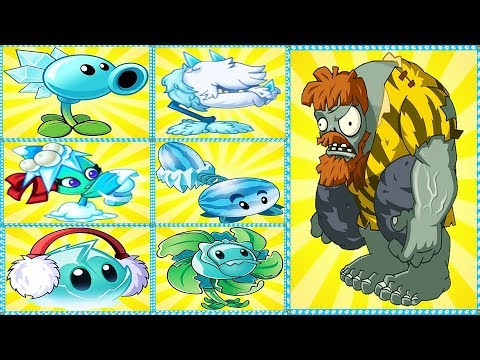 All ICE Plants Max level Power-up Vs Boss Gargantuar in Plants vs. Zombies 2: Gameplay 2017
