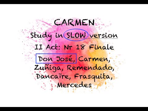 STUDY Carmen: Act 2/18 Finale, SLOW version, DON JOSÉ HIGHLIGHTED | The Opera Pianist  | Karaoke