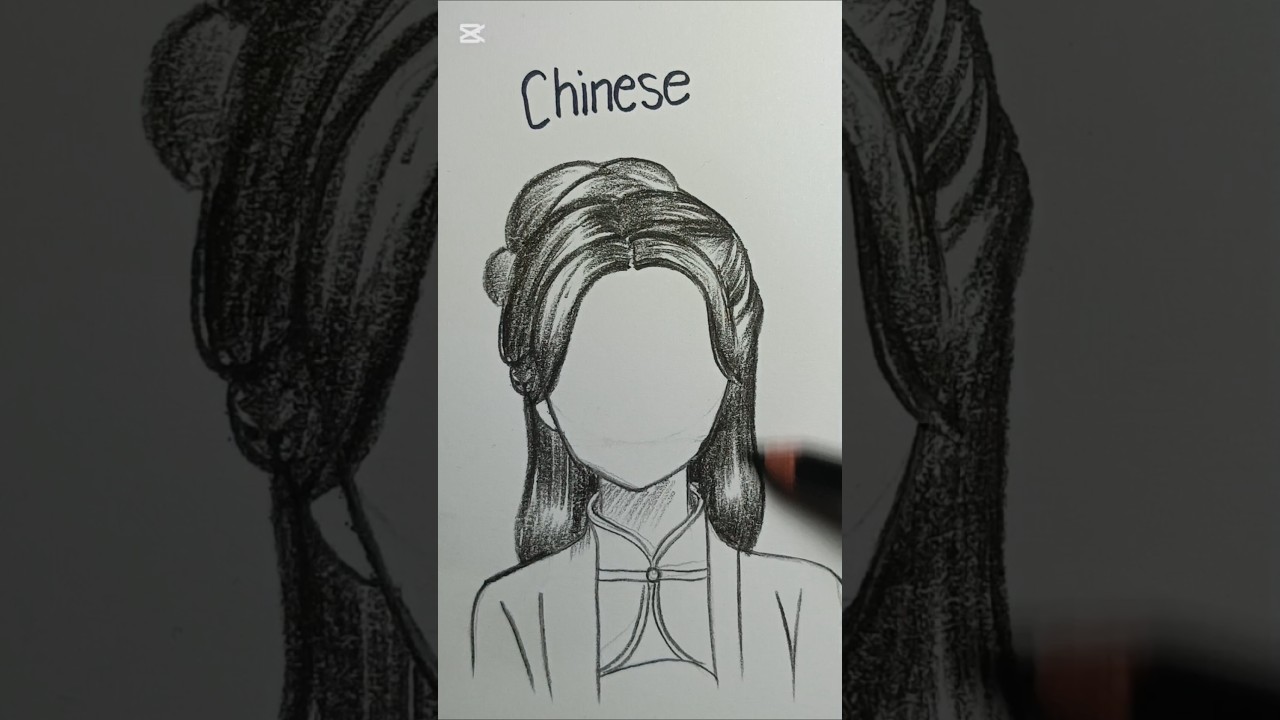 How To Draw Hair (American, Chinese & Korean)#drawing #art #sketch #howtodraw #shorts
