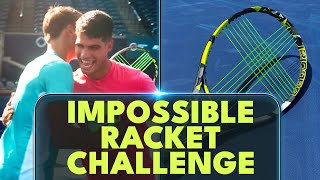 Tennis Stars Carlos Alcaraz &amp; Holger Rune Play With &#39;Impossible&#39; Rackets!