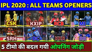 IPL 2020 - All Teams Final Openers | List of All Team Openers for IPL 2020 | IPL 2020 Teams