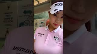 美人ゴルファー　巨乳おっぱいの揺れる瞬間