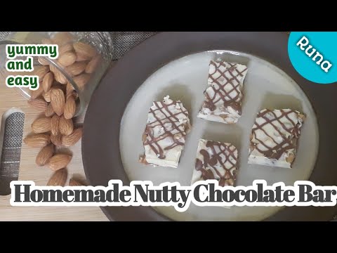 Homemade Nutty Chocolate Bars | Homemade Nuts Chocolate Bar | Chocolate Bar Runa's Kitchen
