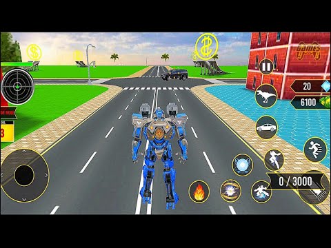 Taxi Car Robot Transforming Flying Dino Robot Game 2021 - Android Gameplay