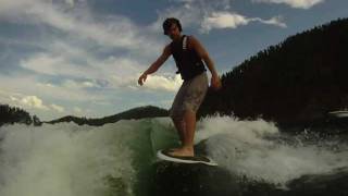 preview picture of video 'Wakesurfing at Pactola Lake in the Black Hills of South Dakota'