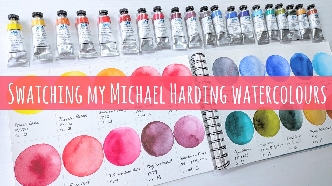Swatching Michael Harding Watercolours (From My Recent eBay Watercolour Bundle)