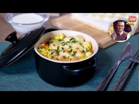 Ravioli Casseroles with Vegetables and Cream