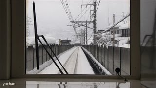 preview picture of video '【豪雪】北越急行ほくほく線・前面展望 しんざ駅から十日町駅 Heavy snow!'