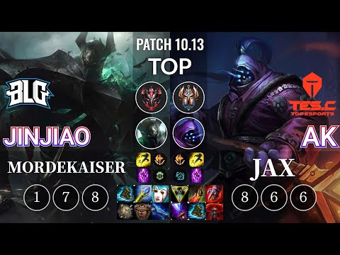BLG Jinjiao Mordekaiser vs TES AK Jax Top - KR Patch 10.13
