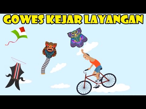 Animasi lucu- Sepeda mengejar layangan