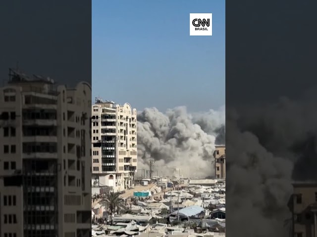Ataque aéreo de Israel destrói prédio na Cidade de Gaza