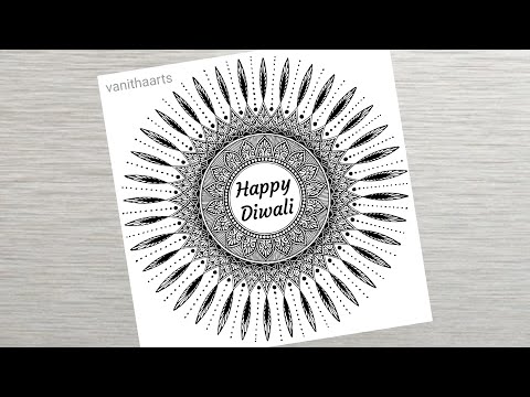 How to draw Geometric Mandala Art for Beginner Step by Step Tutorial triquetra design vanithaarts