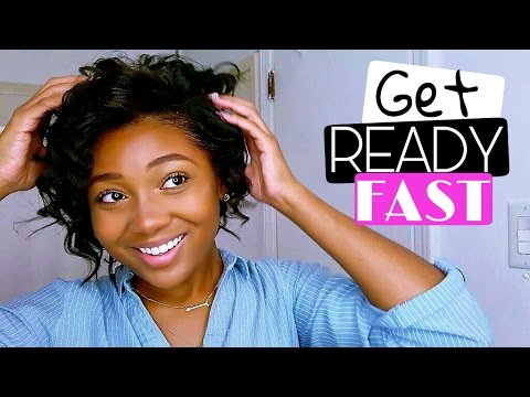 GET READY FAST: QUICK Hair & Makeup | RUSHING RUNNING LATE ROUTINE! Video