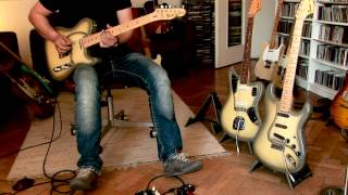 Video thumbnail for 3 x Fender Antiqua Stratocaster / Telecaster / Jaguar "Crafted In Japan" - by GregsGuitars