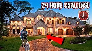 ASKING MILLIONAIRES IF I CAN SLEEPOVER IN THEIR MANSION | 24 HOUR CHALLENGE AT A STRANGERS HOUSE!
