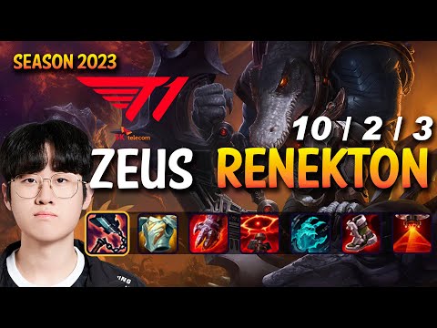 T1 Zeus RENEKTON vs DARIUS Top - Patch 13.12 KR Ranked
