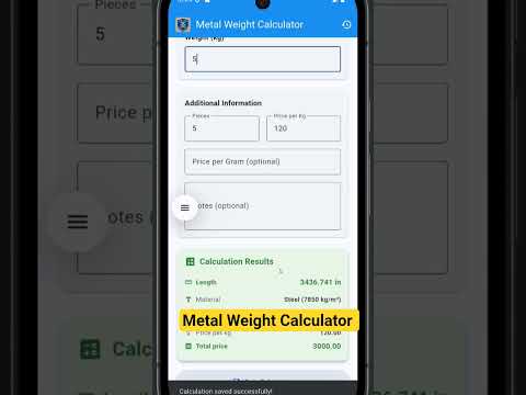 Exact Metal Weight Calculator