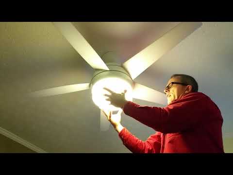 How to Remove Dome Globe Glass Light Replacement on Hampton Bay Ceiling Fan Windward II