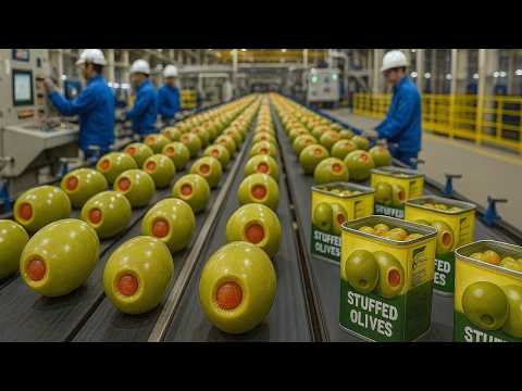 How Are Stuffed Olives Made? [Factory Process]